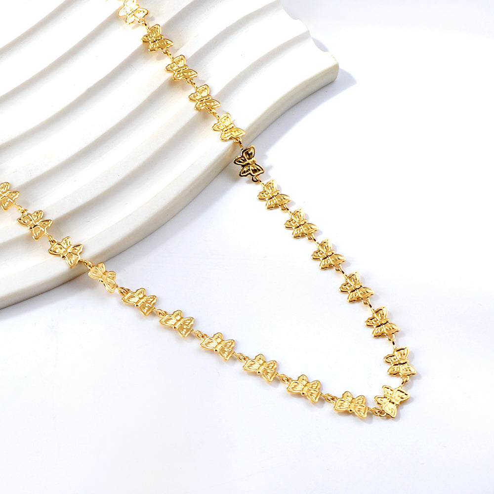 Butterfly pendant necklace 36+10 cm asonjewelry